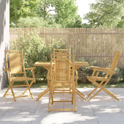 5 Pcs conjunto de jantar para jardim bambu
