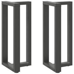 Pés para mesa de bar em forma de t, 2 peças, antracite, 50x35x(90-91) cm, aço