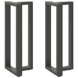 Pés para mesa de bar em forma de t, 2 peças, antracite, 40x35x(100-101) cm, aço