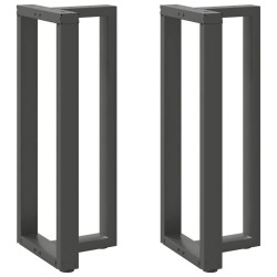 Pés para mesa de bar em forma de t, 2 peças, antracite, 50x35x(100-101) cm, aço