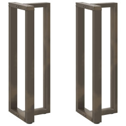 Pés de mesa de bar em forma de t, 2 peças, preto, 50x35x(110-111) cm, aço