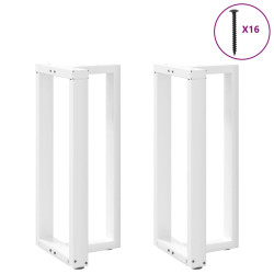 Pés de mesa de bar em forma de t, 2 peças, branco, 40x35x(90-91) cm, aço