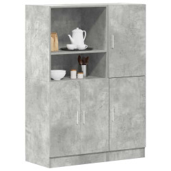 2 Pcs armário de cozinha conjunto deriv. madeira cinza cimento
