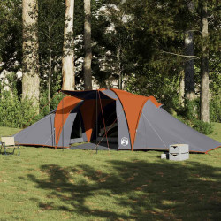 Tenda familiar cúpula para 6 pessoas impermeável cinza/laranja