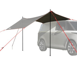 Tenda de carro impermeável cinzento e laranja