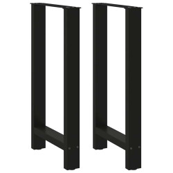 Pés para mesa de bar pretos 2 peças 50x(90-91) cm aço