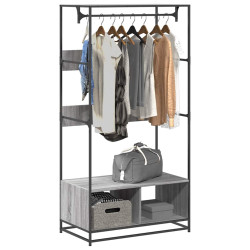 Roupeiro 90x50x180 cm derivados de madeira cinzento sonoma