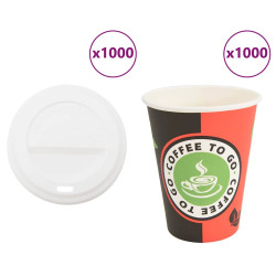 Copos de café de papel com tampas 1000 pcs 4oz 100ml