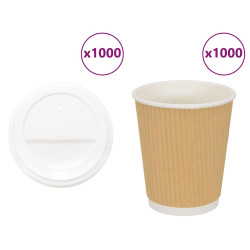 Copos de café de papel com tampas 1000 pcs 8oz 200ml