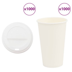 Copos de café de papel com tampas 1000 pcs 16oz 400ml