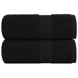 Toalhas de rosto frogn 2 peças pretas 30x30 cm 360 g/m²