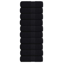 Toalhas de rosto frogn 10 unidades pretas 30x30 cm 360 g/m²