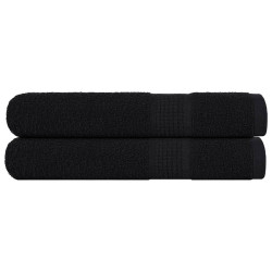Toalhas de sauna frogn 2 pcs 80x200 cm 360 g/m² preto