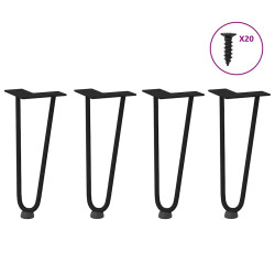 Pernas de grampo para mesa de centro 4 peças pretas 30 cm aço maciço