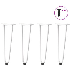 Pernas de grampo para mesa de centro 4 peças, branco, 42 cm, aço maciço