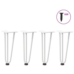 Pernas de grampo para mesa de centro 4 peças, branco, 30 cm, aço maciço