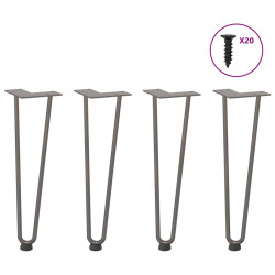 Pernas de grampo para mesa de centro 4 peças aço natural 42 cm aço maciço