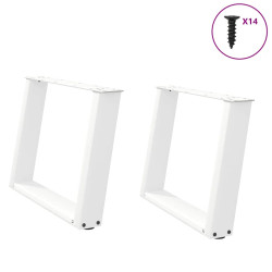 Pés para mesa de centro em formato de u, 2 peças, branco, 70x (42-43) cm, aço