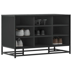 Banco para calçado 80x40x53,5 cm madeira e metal preto