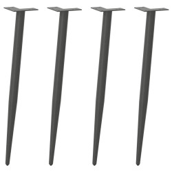 Pés de mesa de console formato cônico 4 peças antracite 72-73 cm aço