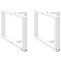 Pés para mesa de centro em forma de t, 2 peças, branco, 60x25x(42-43) cm, aço