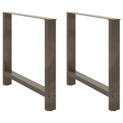 Pés para mesa de jantar em aço natural, 2 peças, 100x(72-73) cm, aço