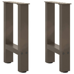 Pés para mesa de centro em aço natural, 2 peças, 38x(42-43) cm, aço