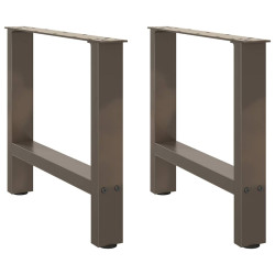Pés para mesa de centro em aço natural, 2 peças, 60x (42-43) cm, aço