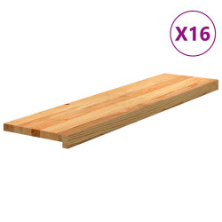 Tapetes de escada 16 pcs 100x30x2 cm carvalho castanho-claro