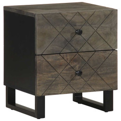 Mesa de cabeceira 40x33x46 cm madeira de mangueira maciça preto