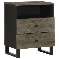 Mesa de cabeceira preto 50x33x62 cm madeira de mangueira maciça