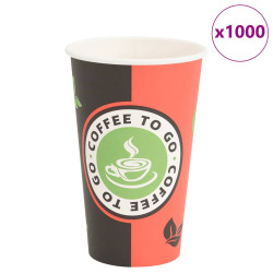 Copos de café de papel 1000 pcs 16oz 400mlvermelho e preto