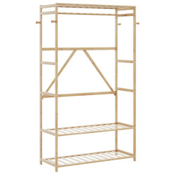 Roupeiro com prateleiras 110x40x175 cm bambu