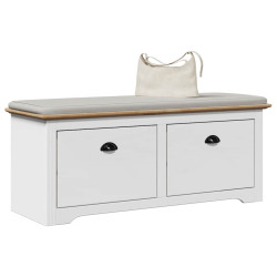 Banco de corredor bodo 114x40x45 cm branco e castanho