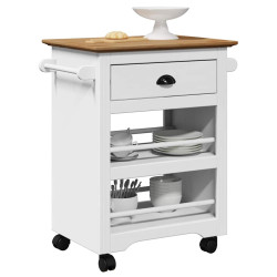 Carrinho de cozinha bodo branco e castanho 67,5x45x80 cm
