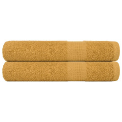 Toalhas de sauna frogn 2 pcs 80x200 cm 360 g/m² ouro