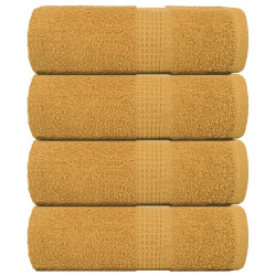 Toalhas de rosto frogn 4 peças douradas 30x30 cm 360 g/m²