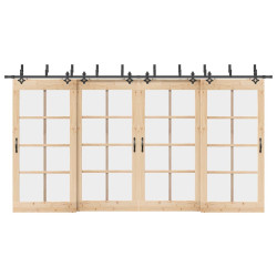Kit de ferragens para porta deslizante 427 cm aço preto