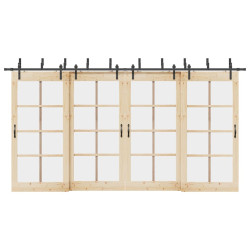 Kit de ferragens para porta deslizante 427 cm aço preto