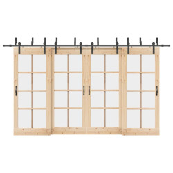 Kit de ferragens para porta deslizante 400 cm aço preto