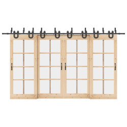 Kit de ferragens para porta deslizante 400 cm aço preto