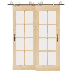 Kit ferragens p/ porta deslizante 183cm aço inoxidável prateado