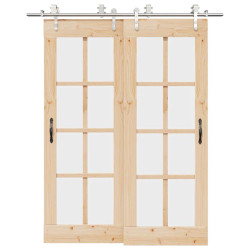 Kit ferragens p/ porta deslizante 183cm aço inoxidável prateado