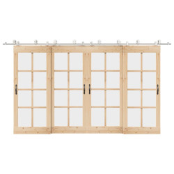 Kit ferragens p/ porta deslizante 400cm aço inoxidável prateado