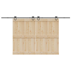 Kit de ferragens para porta deslizante 400 cm aço preto