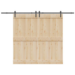 Kit de ferragens para porta deslizante 305 cm aço preto