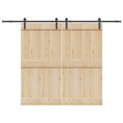 Kit de ferragens para porta deslizante 427 cm aço preto