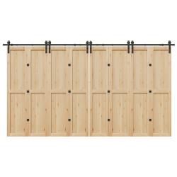 Kit de ferragens para porta deslizante 400 cm aço preto
