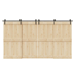 Kit de ferragens para porta deslizante 400 cm aço preto