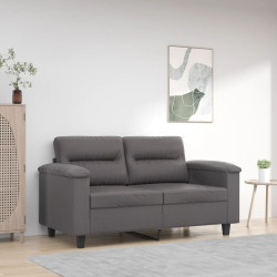 Sofá de 2 lugares 120 cm couro artificial cinza
